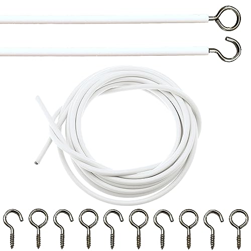 The Textile House Curtain Wire 3 Metre Length. Includes 8 Eyes 8 Hooks