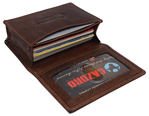 RFID Blocking Buffalo Leather Business Card Case Holder for Men & Women (Burgundy)4