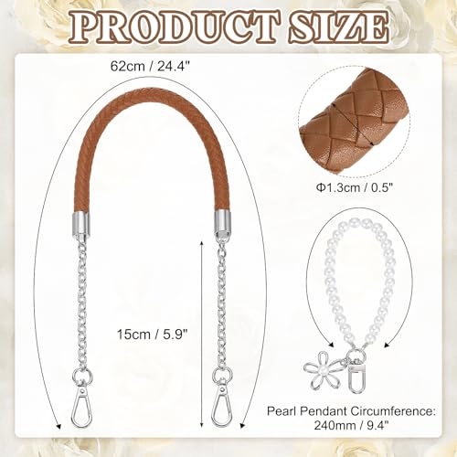 Sangle de sac à main marron clair de 62 cm pour grand sac fourre-tout