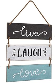 Yankario Rustic Home Wall Decor Sign for Living Room Bedroom Bathroom Kitchen Office or more - Farmhouse Wall Hanging Decoration Wooden Sign Live Laugh Love