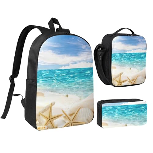 Mochila con fiambrera y estuche juego 3 en 1 de 17 pulgadas para llevar almuerzo y útiles