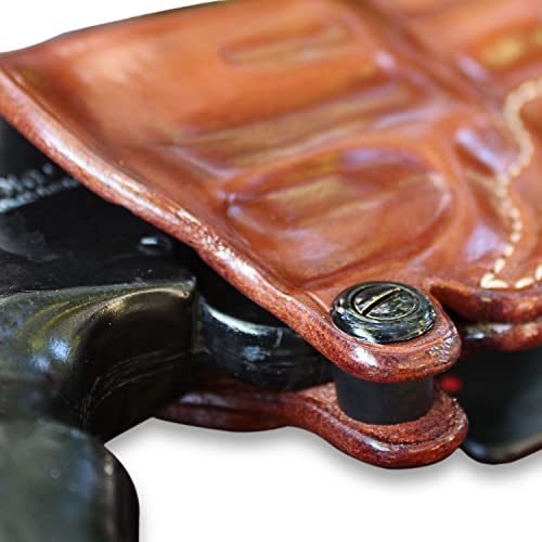 Premium Leather Owb Paddle Holster Open Top Fits, Rugerr Lcr Revolver 38 Spl. Hammerless 1.87'', Right Hand Draw, Brown Color #1036# #TOP5