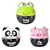Küchentimer,Liuer 3PCS Küchenwecker,Kurzzeitmesser Digital Timer Eieruhr Küchenuhr Handbuch Zeitgebererinnerung Küchentimer zum Kochen,Backen,Sport,Studieren Usw (Cartoon Muster)