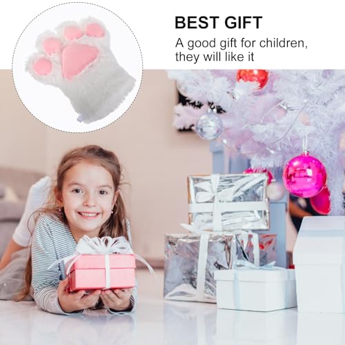 jojofuny Cat's Claw Gloves Cat Necklace for Women Fingerless Mittens Toddler Clothing Cat Gloves for Women Wolf2