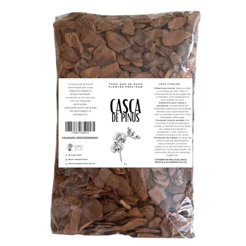 Casca de Pinus Polida para Jardinagem 5 Litros