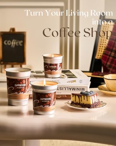 M&SENSE Cappuccino Coffee Soy Wax Scented Candles Gifts for Women Strong 350g 75H Unique Heavy Scented Candle Gift for Men Non Toxic Organic Aromatherapy Candle for Relaxing Stress Relief - Image 3