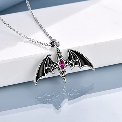 SHEAISRS Bat Necklace 925 Sterling Silver Celtic Cross Necklace Gothic Jewelry Gift for Women (Bat Necklace) - Image 4