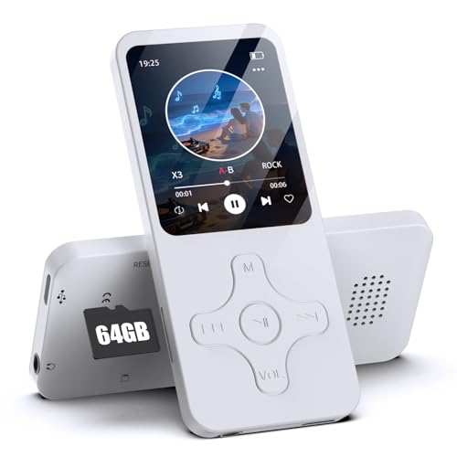 Gueray MP3�v���[���[ Bluetooth5.0 64GB mp3�v���C���[ �X�s�[�J�[���� �f�W�^���I�[�f�B�I�v���[���[ 1.8�C���` ����ȒP OTG�@�\ FM���W�I/�ʐ^/�^��/�d�q�u�b�N/�A���[�� �ʋΒʊw/�X�|�[�c/�����j���O/���K/����