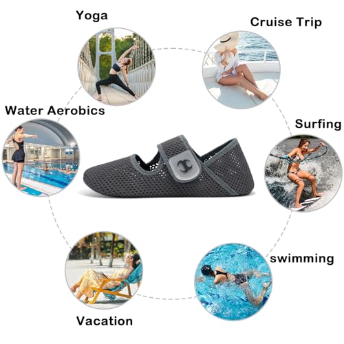 Image of Water Shoes for Women Men Barefoot Beach Swim Aqua Socks Summer Wide Slides Sandals Quick Dry Pool River Sea Sock Shoes