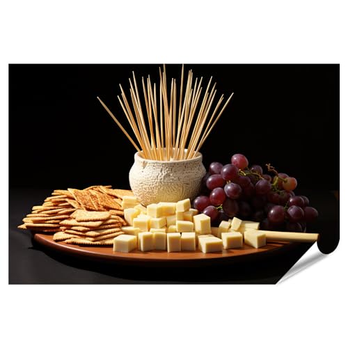 islandburner Poster Image Posters de cure-dents à côté du fromage et de l'assiette de raisin Image de cuisine pour cuisine Images de qualité supérieure...