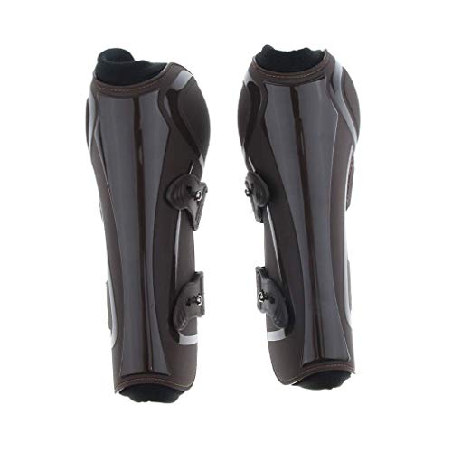 Backbayia Protective Horse Leg Warmers / Cover for Horse Front and Back Riding Boots (Brown Front)