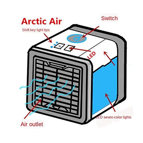 Image of Mini Air Conditioner USB Cooling Home Tabletop LED Desk Air Cooler Purifier