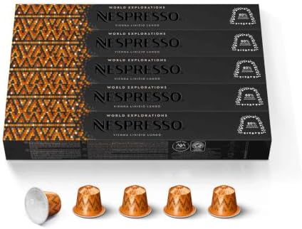 Nespresso Original, Vienna Linizio Lungo, Mild Roast, 50-Count Coffee Pods