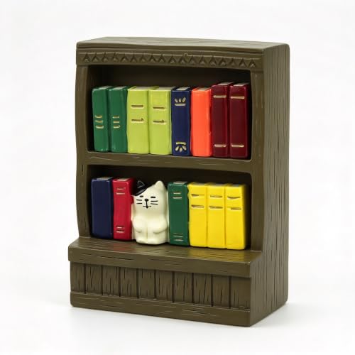 Cute Mini Cat Bookshelf Statue