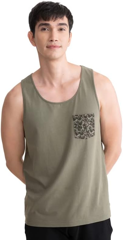 DAMENSCH Men Neo-Cool Casual Tank Tops- Camo Olive- Xx-Large