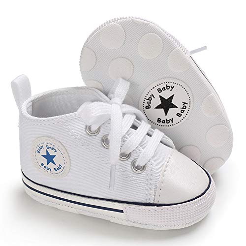 Unisex Baby Girls Boys Canvas High-top Shoes, Newborn Infant Anti-Slip Soft Sole Frist Walking Breathable Sneakers