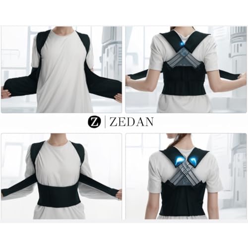 Image of ZEDAN Neoprene Posture Corrector Belt for Men & Women | Adjustable Shoulder & Back Support Strap | Clavicle Support Brace | Helps Encourage Upright Posture | Lightweight Upper Back Support | Universal Size Belt