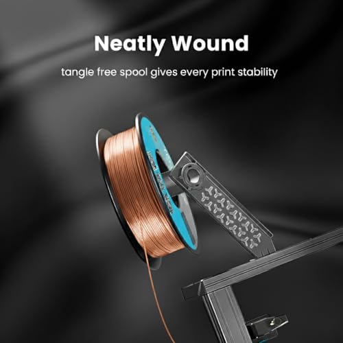 Image of Silk PLA Filament 1.75mm Copper 1KG, Metallic Shine High Gloss Finish Perfectly Wound, Accuracy + /-0.02mm 3D Printer Filament Vacuum Packaging