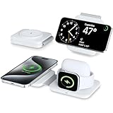 3 in 1 Charging Station for Apple Multiple Devices, Foldable Travel Wireless Charger for iPhone 16/15/14/13/12, for Apple Watch Charger Ultra/10/9/8/7/6/5/4/3, for AirPods 4/3/2/Pro