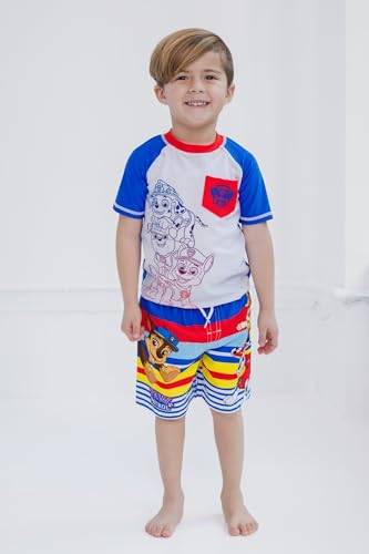 Paw Patrol UPF 50+ Rash Guard Swim Trunks Outfit Set Toddler to Little Kid Sizes (2T - 7) 5