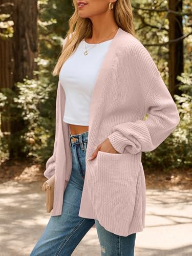 Image of LILLUSORY Womens Oversized Cardigans Soft Knit Cardigan Sweater with Pockets