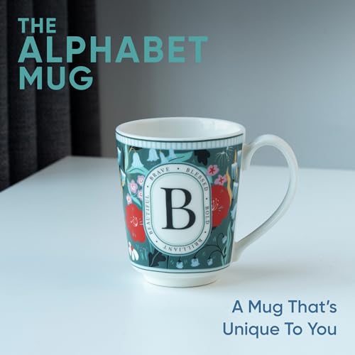 Image of Shay Alphabet Mug 300ml, Letter B Printed Coffee Mug for Girls, Boys, Friends | Ceramic Mug |Glossy Finish | Ceramic Coffee Cup | Porcelain | Microwave Safe (Alphabet Mug - B)