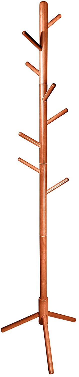 Wooden Coat Rack and Shoe Rack, Entryway Coat Rack Hallway Bench Storage Organizer with Hooks for Living Room,Bedroom,Office. (92-2 Walnut)