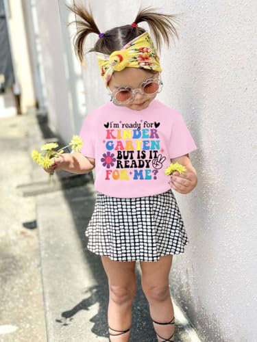 First Day of Kindergarten Shirt Toddler First Day of School Tee Boy Girls I'm Ready for Kindergarten Tops4