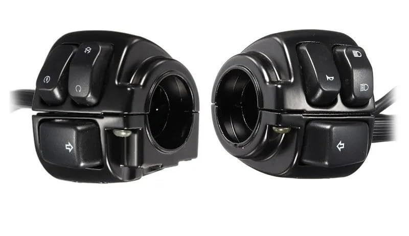 Commodo moto haut de gamme en finition noire pour Harley Davidson Sportster et Dyna