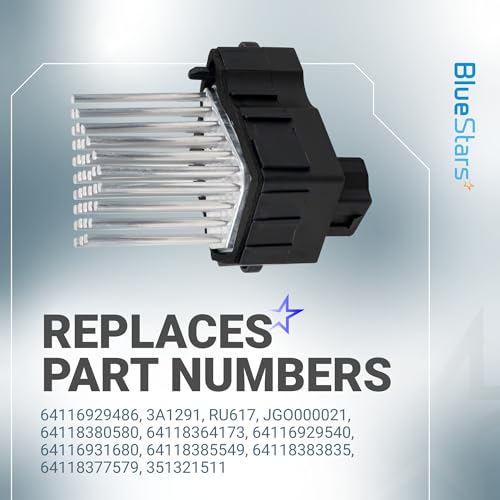 Image of BlueStars 64116923204 Heater Blower Motor Resistor Compatible with BMW E39 E46 E53 E83 320i 323i 325i 328i 330i 525i 528i 530i 540i M3 M5 X3 X5 - Replaces 64116923204 64116929486