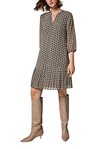 Comma Damen kurz Lässiges Kleid, 99b2 Black AOP, 34, 2101082001