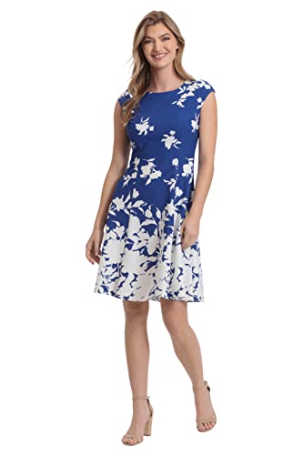 Image of London Times Womens Dresses Cap Sleeve Fit and Flare - Elegant Summer Cocktail Graduation Garden Party Wedding Guest Dress