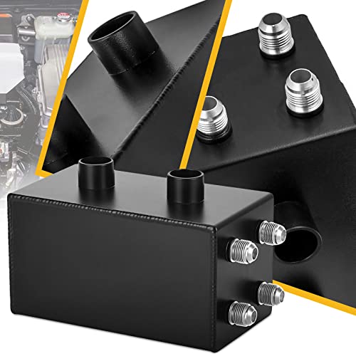 Bomling 4X An10 Oil Catch Can Reservior Tank Baffle Dual Filter Engine Breather Oil Pot Kit Battery-Size Compatible With Honda Acura Integra Ek (Black) #TOP4