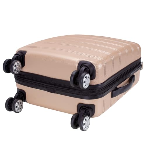 Rockland Melbourne Hardside Expandable Spinner Wheel Luggage, Carry-On 20", Champagne by Rockland - Used condition - Image 4