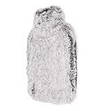 1500 ml Wärmflasche mit Weichem Fellbezug,Seitentaschen - Große Wärmeflasche mit Abnehmbarer...