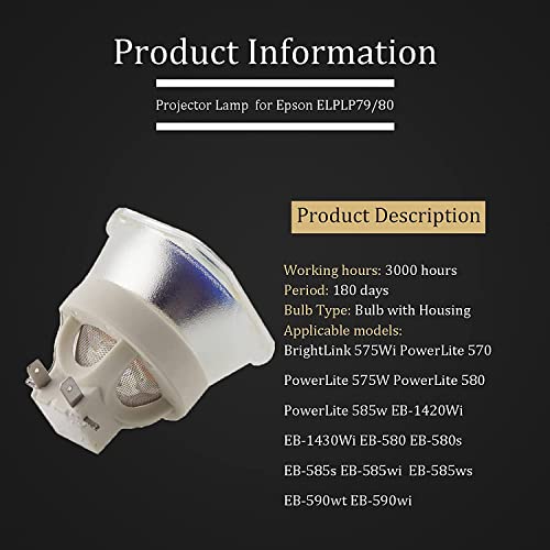 Lámpara para proyector Epson ELPLP79 ELPLP80 miniatura 3