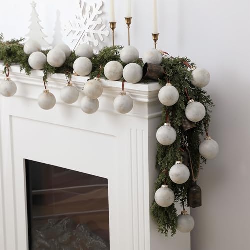 Adornos de bola de Navidad texturizados con acabado premium vintage 7