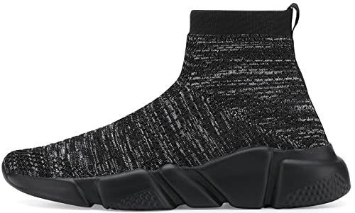Image of Santiro Walking Shoes for Men Lightweight High Top Sneakers Breathable Knit Athletic Running Shoes Fashion Gym Sports Shoes