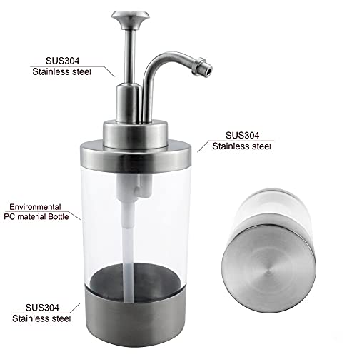Cozhome Best Sus 304 Stainless Steel Soap Dispenser (Satin Finished) & Liquid Dispenser Pump Bottle Modern Bathroom & Kitchen Countertop & Clear Acrylic For Lotion & Dish Soap #TOP4