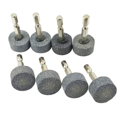 ๐๐ฎ๐จ ๐ค๐ 8 Pcs 25mm T Shape Rotary Grinding Stone - 1/4\'\' Hex Shank Abrasive Stone Mounted Grinding Points Aluminum Oxide Sharpening Bits for Rotary Tools Drill