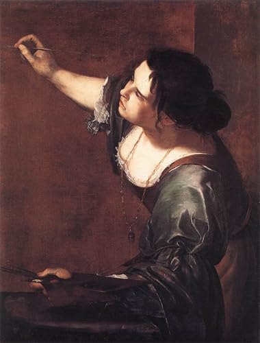 Lienzo Autoritratto de Artemisia Gentileschi 60x90cm con impresión de alta fidelidad