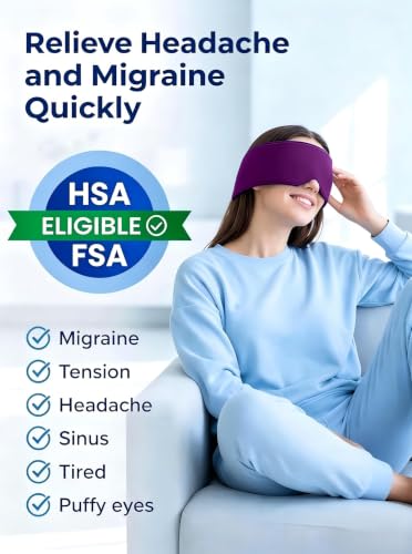 Image of Cooling Gel Eye Mask for Puffy Eyes, Migraine & Headache Relief, Full Eye-Area Cold Compress for Eyes & Temples, FSA Eligible HSA Reusable Eye Ice Pack for Swelling & Post-Surgery Recovery