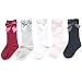 Calzante per Calze Bambini Bow High Cotton Girls Lace Knee Toddlers Calze Morbido Bambini 5pc Lunghi Big Baby Socks
