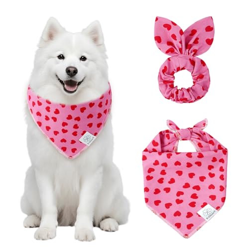 E-Clover �o�����^�C�� �n�[�g �h�b�O �o���_�i & �}�b�`���O�V���V���Z�b�g �L���[�g ���̎q �� �X�J�[�t �悾�ꂩ�� �y�b�g �o���_�i ���l�N�^�C�t�� M�T�C�Y ��^ �� ������ �}�} �s���N