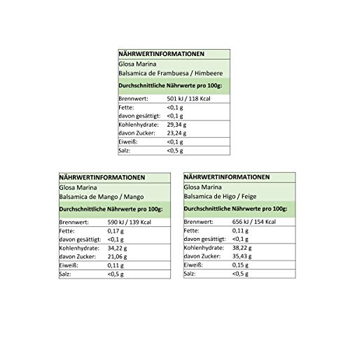 GLOSA MARINA 3er Paket *BALSAMICA DOS* Crema Balsámica Mango, Himbeere und Feige (3 x 250ml)