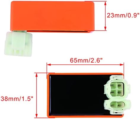 WOOSTAR 6 Pin AC CDI Box Replacement for GY6 49cc 50cc 125cc 150cc ATV 4 Wheeler Quad Go Kart Moped Scooter Quad Orange