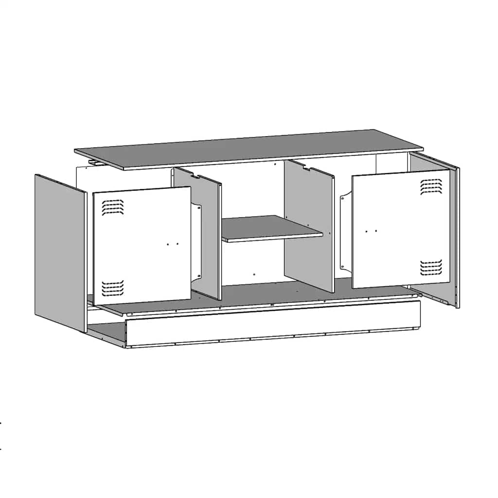 vidaXL Mueble para TV de Acero Amarillo Mostaza 99x39x44 cm