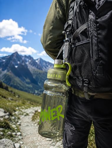 Image of Large-Capacity Water bottle Gallon Gym Bottle Fitness Bottle PETG Plastic, BPA Free, Leackproof Clear Transparent all Color Available - 2.5 Liter (Green)