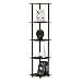 Furinno Turn-N-Tube 5 Tier Corner Display Rack Multipurpose Shelving Unit, Walnut/Brown