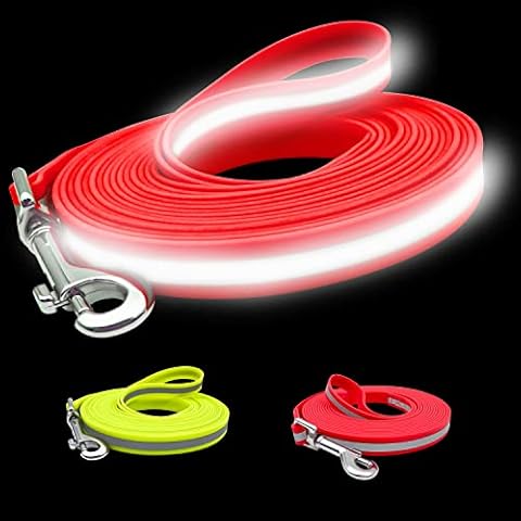 LaRoo Long Dog Leash 32 Feet with Reflective Strip, Waterproof Dog Training Leads Heavy Duty Nylon Recall Lead, Long Line Leash for Pet Puppy Medium Large Dog Training Camping Playing Cover